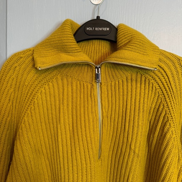 NWOT REISS Janette Half Zip Knit Sweater Size S Mustard Yellow Wool Blend Cozy - Picture 6 of 15
